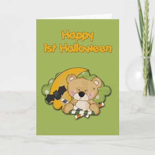 Eerste Beer Halloween Boy Kaart (Voorkant)