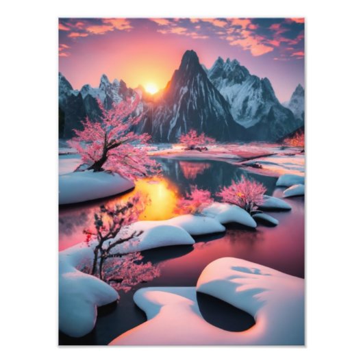 Eerste beklimming onder winterse luchten foto afdruk (Voorkant)