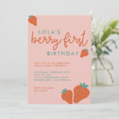 EERSTE BERRY-UITNODIGING KAART (Staand voorkant)