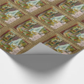 Eerste bezoek van de kerstman cadeaupapier (Hoek)