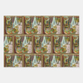 Eerste bezoek van de kerstman inpakpapier vel (Voorkant)