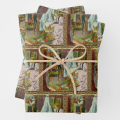 Eerste bezoek van de kerstman inpakpapier vel (In situ)