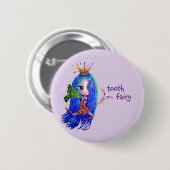 Eerste bezoek van de Tooth Fairy Crown Pinback Ronde Button 5,7 Cm (Voorkant /achterkant)