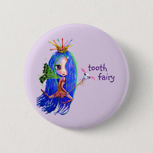 Eerste bezoek van de Tooth Fairy Crown Pinback Ronde Button 5,7 Cm