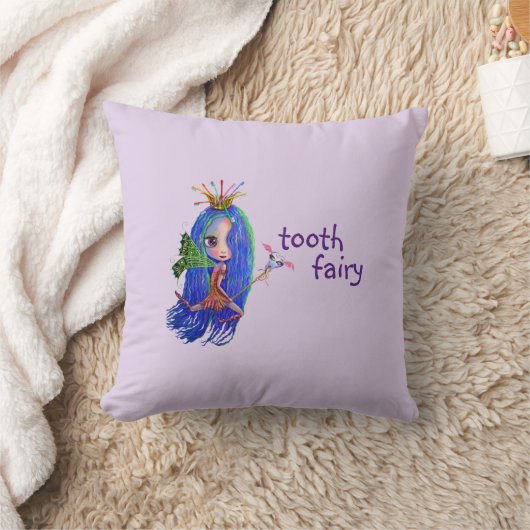 Eerste bezoek van de Tooth Fairy Cute Big Eye Doll Kussen (Deken)