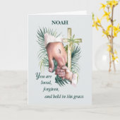 Eerste Biecht Hand van Jezus Kaart (Gele Bloem)
