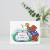 EERSTE BIEDDAGINA VAN DE PARTIJ INVITATIE BEER KAART (Staand voorkant)