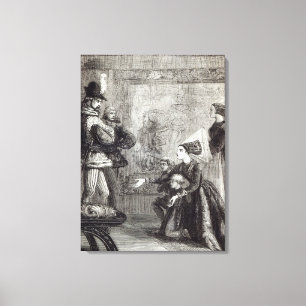 Eerste bijeenkomst van Edward IV en Lady Elizabeth Canvas Afdruk