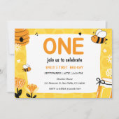 eerste bijendag 1e verjaardagsfeestje Uitnodiging (Voorkant)