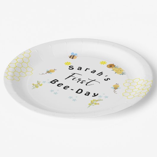 Eerste bijendag Honingbij verjaardag Papieren Bordje (Gekanteld)