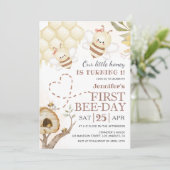 Eerste bijendag Little Honey 1st Bee Day Kaart (Staand voorkant)