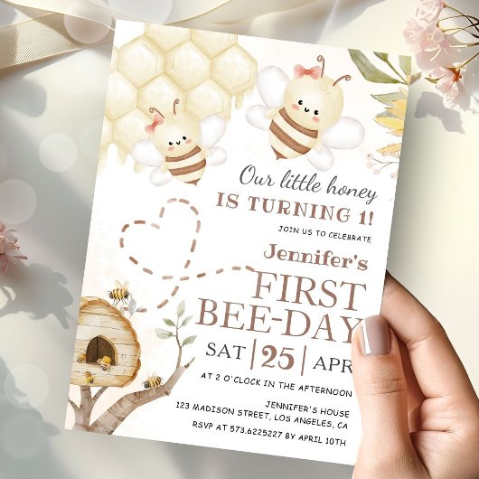 Eerste bijendag Little Honey 1st Bee Day Kaart