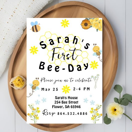 Eerste bijendag verjaardag kaart