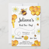 Eerste Bijendag Verjaardagsfeestuitnodiging Kaart (Voorkant)