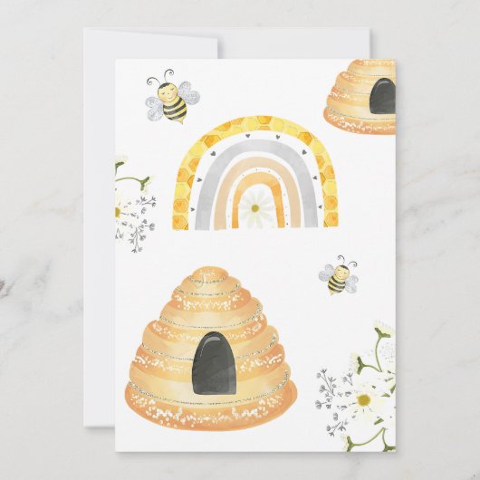 Eerste bijendag zo lief om jarig te zijn kaart (Achterkant)