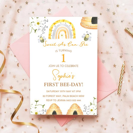 Eerste bijendag zo zoet als kan zijn verjaardag kaart