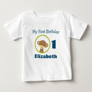 Eerste Birthday Baby Safari-aap met Pacifier