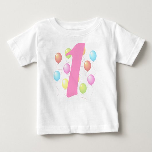 Eerste Birthday Balloons Baby T-shirt (Voorkant)
