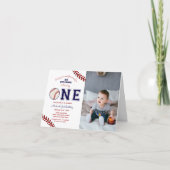 Eerste Birthday Baseball Foto-uitnodiging (Voorkant)