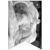 Eerste Birthday Black en White Photo Persoonlijk Vlaggetjes (Eerste vlag)