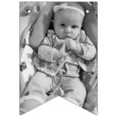 Eerste Birthday Black en White Photo Persoonlijk Vlaggetjes (Derde vlag)