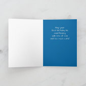 Eerste Birthday Blue Cake en Candle Kaart (Binnen)