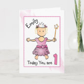 Eerste Birthday Card voor Little Prinses Kaart (Voorkant)