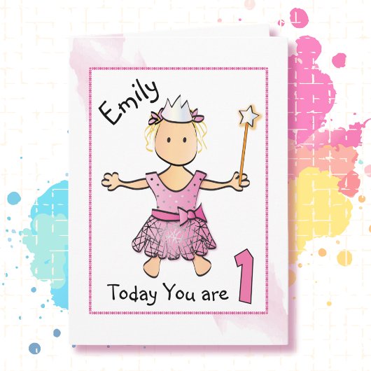 Eerste Birthday Card voor Little Prinses Kaart