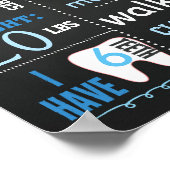 Eerste Birthday Chalkboard bord confetti blue Poster (Hoek)