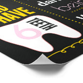 Eerste Birthday Chalkboard-bord confetti roze meis Poster (Hoek)