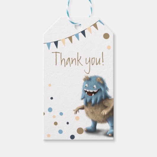 Eerste 'Birthday Furry Monster' Dank je Cadeaulabel (Voorkant)