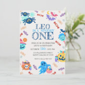 Eerste Birthday Halloween Party Invitation Kaart (Staand voorkant)