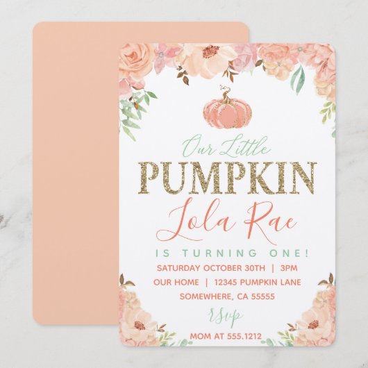 EERSTE BIRTHDAY INVITE KAART (Voorkant / Achterkant)