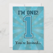 Eerste Birthday jongen, ik ben 1, Big Blue Number Kaart (Voorkant)