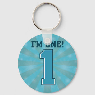 Eerste Birthday jongen, ik ben 1, Big Blue Number  Sleutelhanger