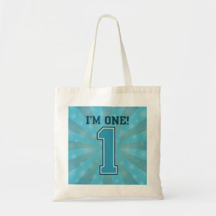 Eerste Birthday jongen, ik ben 1, Big Blue Number Tote Bag
