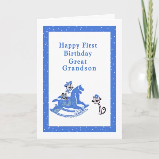 Eerste Birthday Kaart Grote kleinzoon (Voorkant)