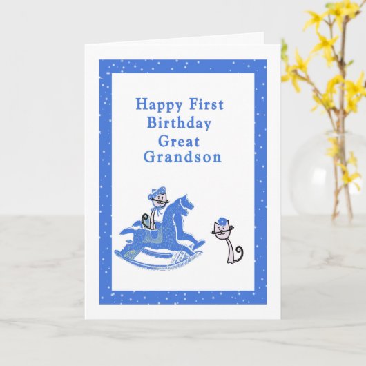 Eerste Birthday Kaart Grote kleinzoon (Gele Bloem)