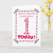 Eerste Birthday-kaart voor een goddochter Kaart (Gele Bloem)