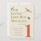 Eerste Birthday Little Love Bug Baby Uitnodiging (Voorkant)
