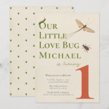 Eerste Birthday Little Love Bug Baby Uitnodiging