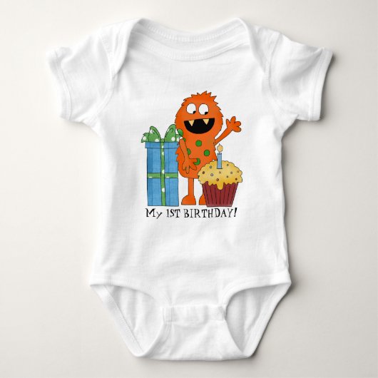 Eerste Birthday Monster baby bodysuit (Voorkant)