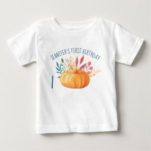 Eerste Birthday Oranje pompoenillustratie