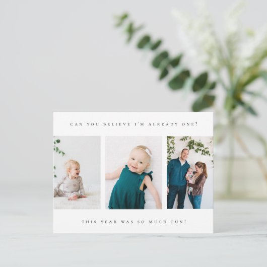 Eerste Birthday Photo Briefkaart (Staand voorkant)