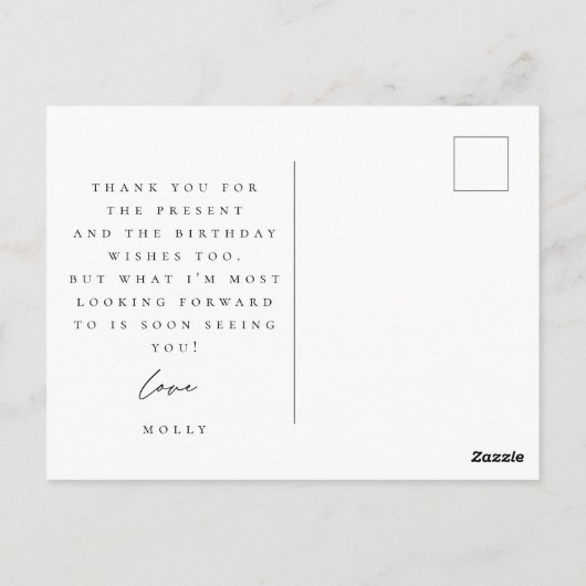 Eerste Birthday Photo Briefkaart (Achterkant)