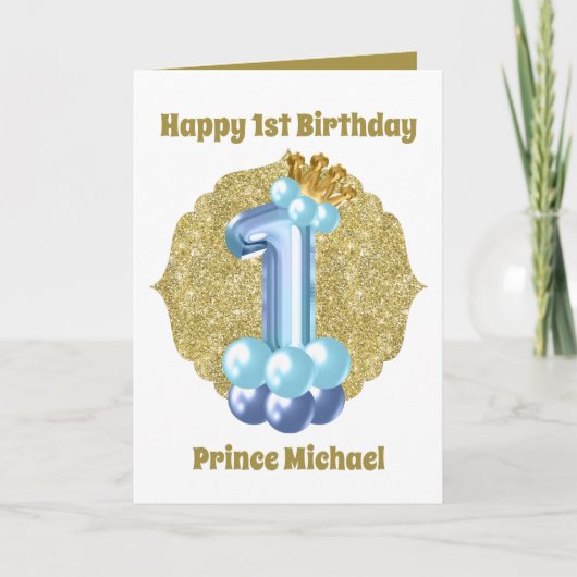 Eerste Birthday Prince voegt naamgevoelens toe Kaart (Voorkant)