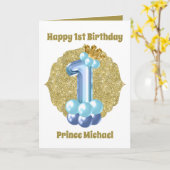 Eerste Birthday Prince voegt naamgevoelens toe Kaart (Gele Bloem)