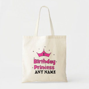 Eerste Birthday Princess! met roze kroon Tote Bag