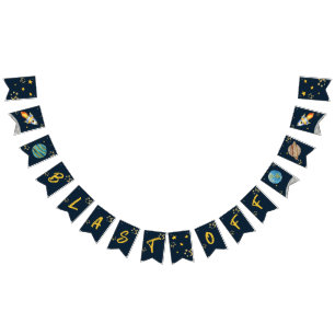 EERSTE BIRTHDAY, RUIMTE BIRTHDAY, BLAST OFF GIFT L VLAGGETJES