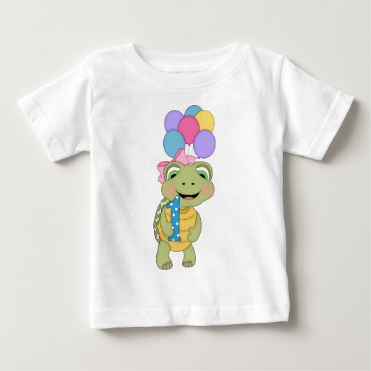 Eerste Birthday Turtle t-shirt (Voorkant)